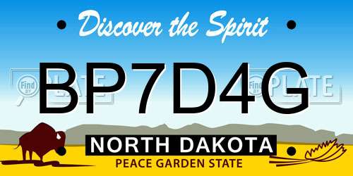 BP7D4G North Dakota License Plate