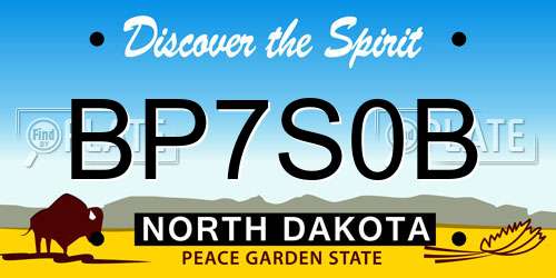 BP7S0B North Dakota License Plate