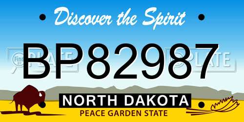 BP82987 North Dakota License Plate
