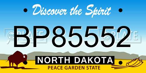 BP85552 North Dakota License Plate