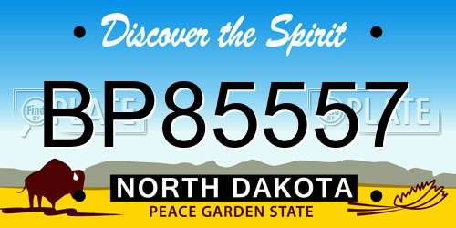 BP85557 North Dakota License Plate