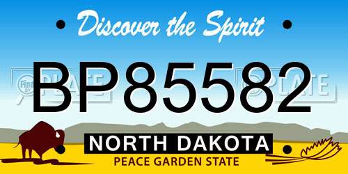BP85582 North Dakota License Plate