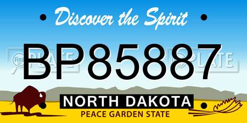 BP85887 North Dakota License Plate