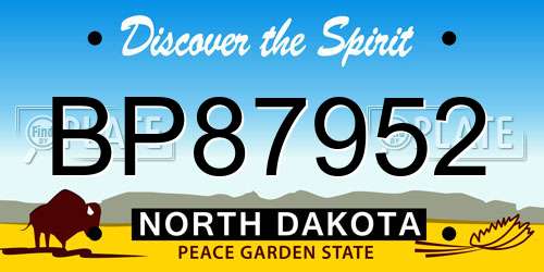 BP87952 North Dakota License Plate