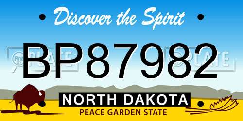 BP87982 North Dakota License Plate