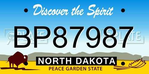 BP87987 North Dakota License Plate