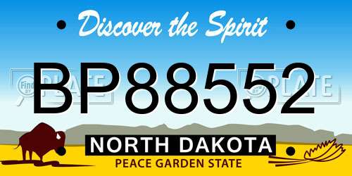 BP88552 North Dakota License Plate
