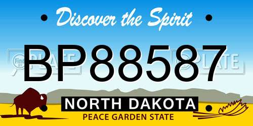BP88587 North Dakota License Plate