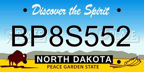 BP8S552 North Dakota License Plate