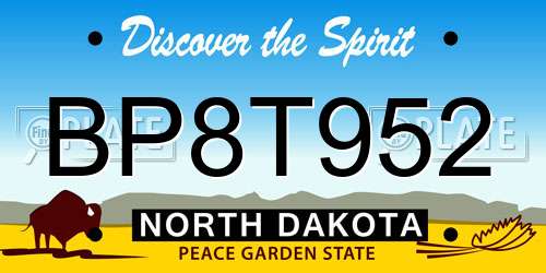 BP8T952 North Dakota License Plate