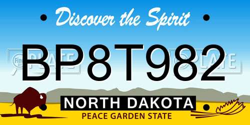 BP8T982 North Dakota License Plate