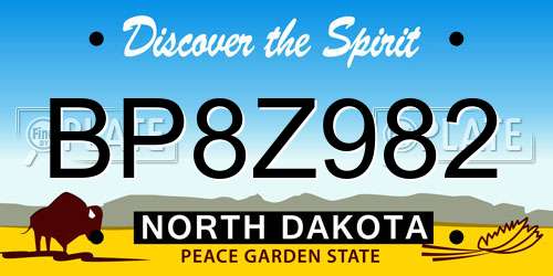 BP8Z982 North Dakota License Plate