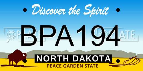 BPA194 North Dakota License Plate