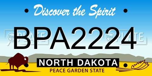 BPA2224 North Dakota License Plate