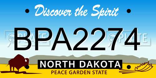 BPA2274 North Dakota License Plate