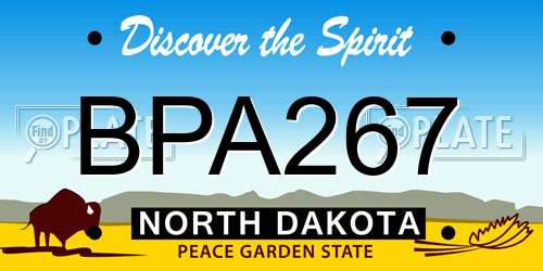 BPA267 North Dakota License Plate