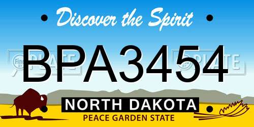 BPA3454 North Dakota License Plate