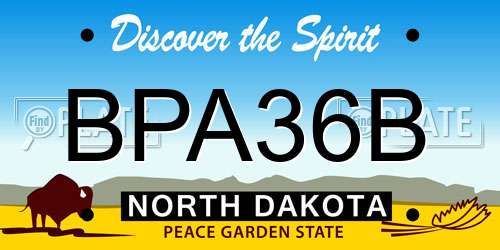 BPA36B North Dakota License Plate