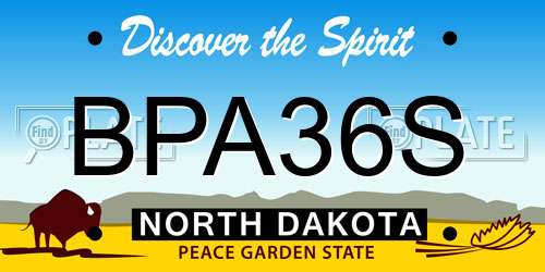 BPA36S North Dakota License Plate