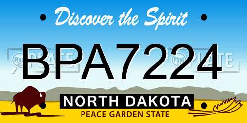 BPA7224 North Dakota License Plate