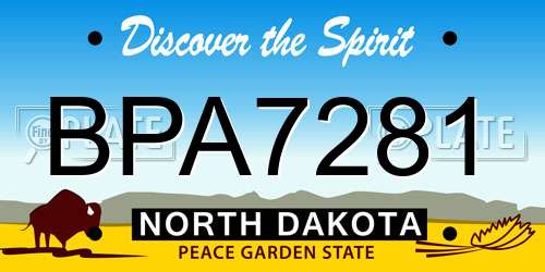 BPA7281 North Dakota License Plate
