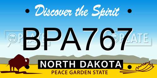 BPA767 North Dakota License Plate