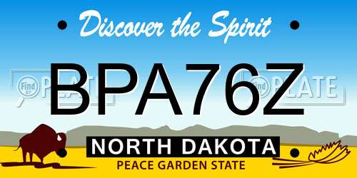 BPA76Z North Dakota License Plate