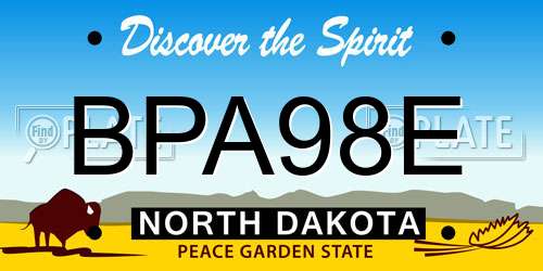BPA98E North Dakota License Plate