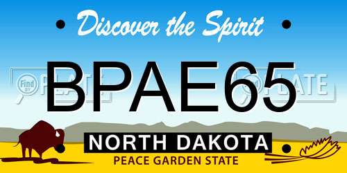 BPAE65 North Dakota License Plate