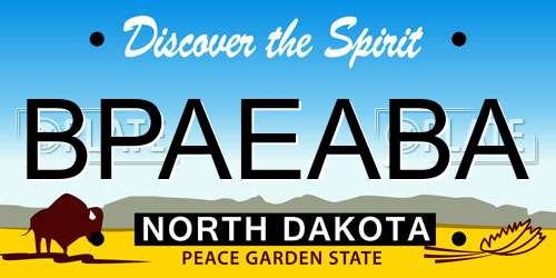 BPAEABA North Dakota License Plate