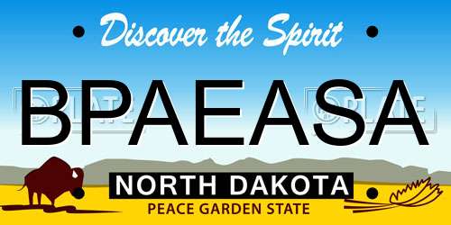 BPAEASA North Dakota License Plate