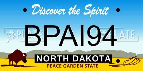 BPAI94 North Dakota License Plate