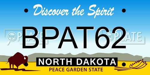 BPAT62 North Dakota License Plate