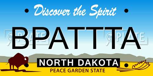BPATTTA North Dakota License Plate