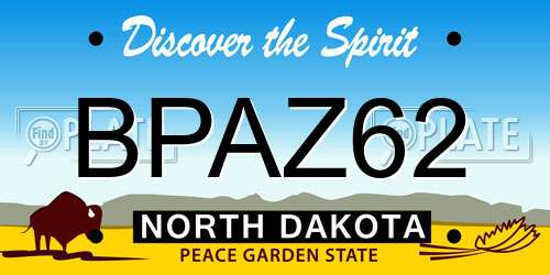 BPAZ62 North Dakota License Plate
