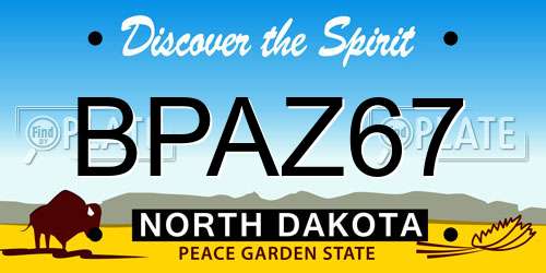 BPAZ67 North Dakota License Plate