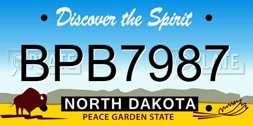 BPB7987 North Dakota License Plate