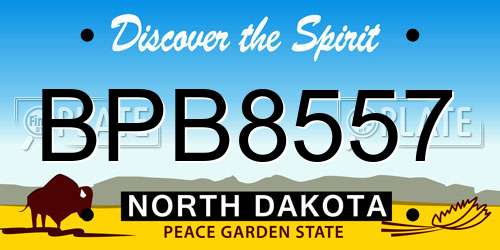 BPB8557 North Dakota License Plate