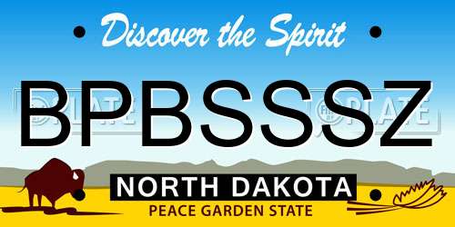 BPBSSSZ North Dakota License Plate