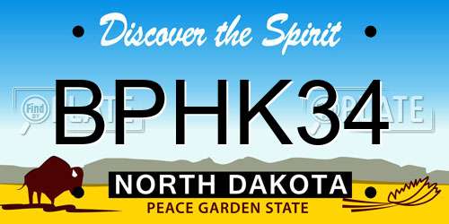 BPHK34 North Dakota License Plate