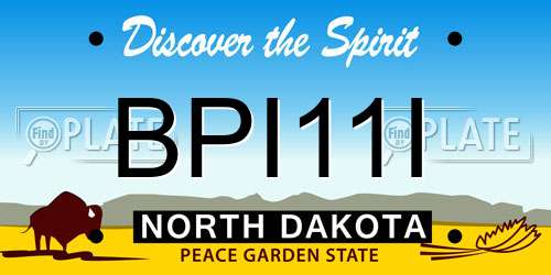 BPI11I North Dakota License Plate