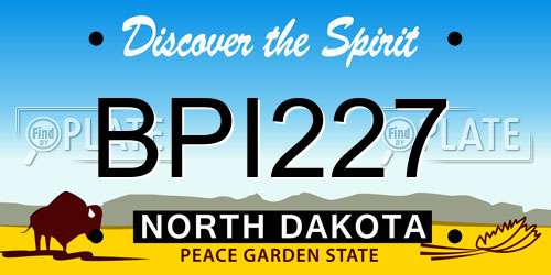 BPI227 North Dakota License Plate