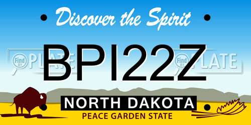 BPI22Z North Dakota License Plate