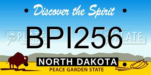 BPI256 North Dakota License Plate