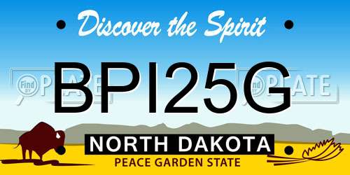 BPI25G North Dakota License Plate