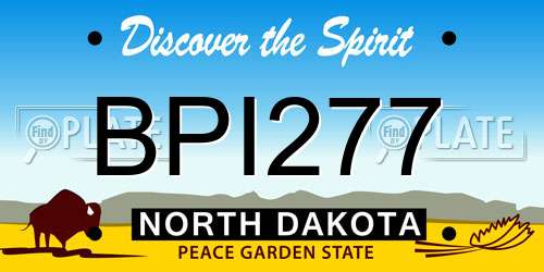 BPI277 North Dakota License Plate