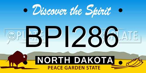 BPI286 North Dakota License Plate
