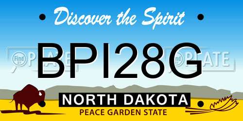 BPI28G North Dakota License Plate