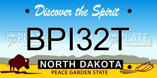 BPI32T North Dakota License Plate
