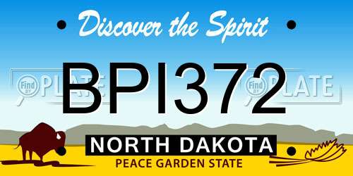 BPI372 North Dakota License Plate